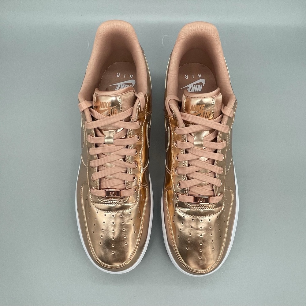 NEW Nike Air Force 1 Low White Rose Gold Sneakers Brand New - Picture 7 of 12